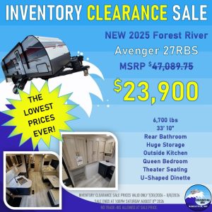 NEW 2025 FOREST RIVER PRIMETIME AVENGER 27RBS